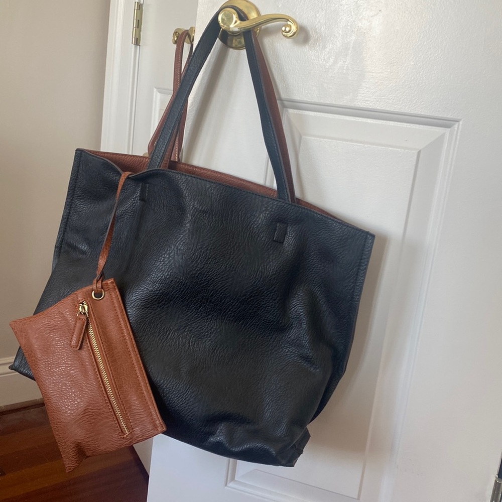 Reversible Tote Bag with matching zip pouch!